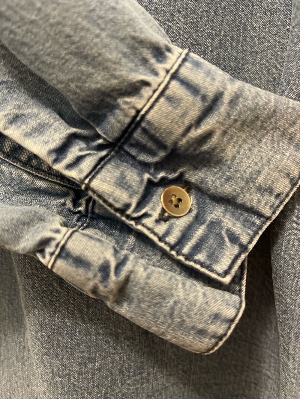 GAP Denim Lace-Up Long Sleeve Top - Blue - Picture 5 of 9